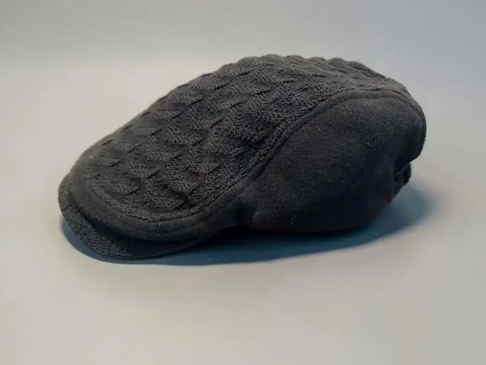 Aldo Newsboy Cap Size L Black Knit Flat Hat
